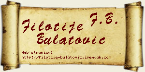 Filotije Bulatović vizit kartica